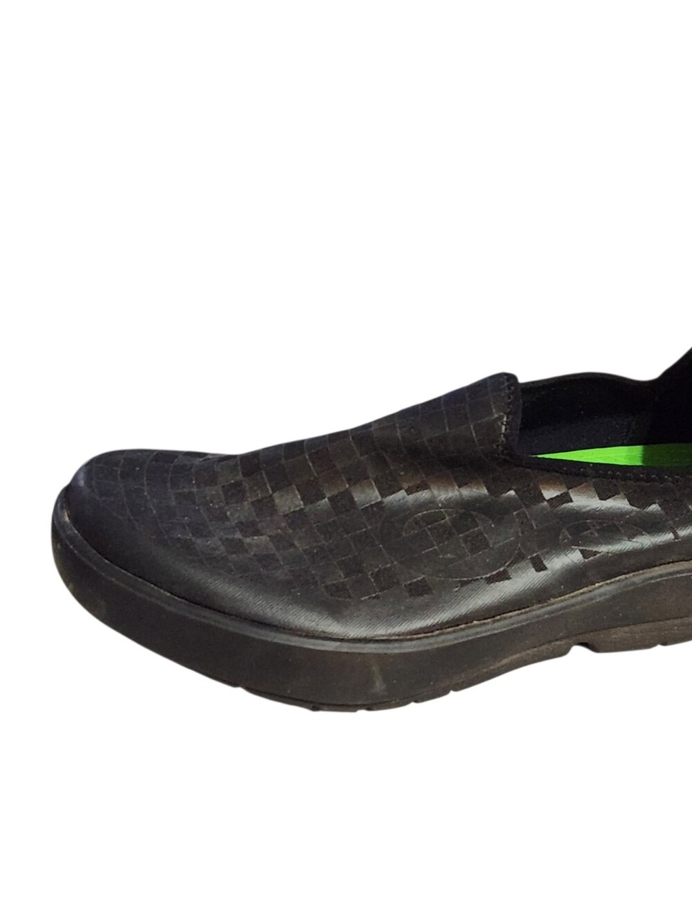 Oofos Shoes Mens 9.5 Black Checkered Slip On Sneakers Oomg Eezee Low 42.5